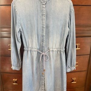 a new day Light Blue Denim Drawstring Shirt Dress